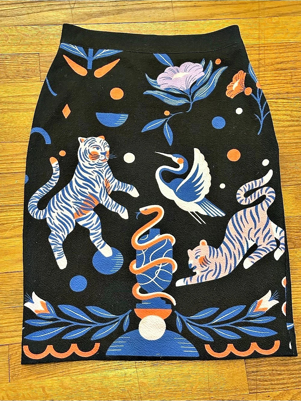 Anthropologie Super Nice Letters Julie Sweater Skirt Black & Blue XS